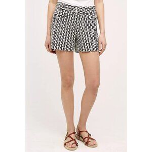 Anthropologie Cartonnier Neda Shorts Black White Print Size 10 Twee Preppy